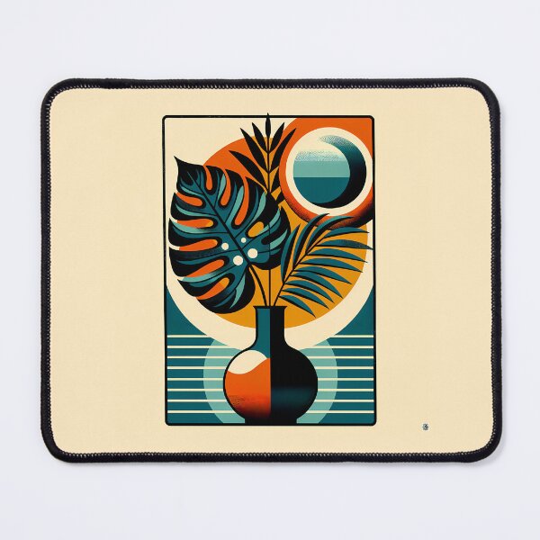 Item preview, Geometric Tropical Leaves in Vase designed and sold by InkSmithery.