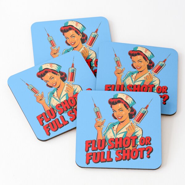 Item preview, Flu Shot Or Full Shot Funny Nurse designed and sold by Amanda's Factory.