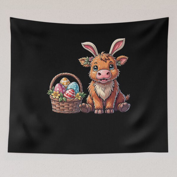 Item preview, Highland Cow Easter Egg Hunt Funny Cattle Cow Easter designed and sold by Boutkimaewab.