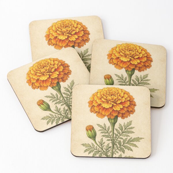 Item preview, Marigold Vintage Botanical Print - Orange Floral Wall Art designed and sold by Darlin8888.