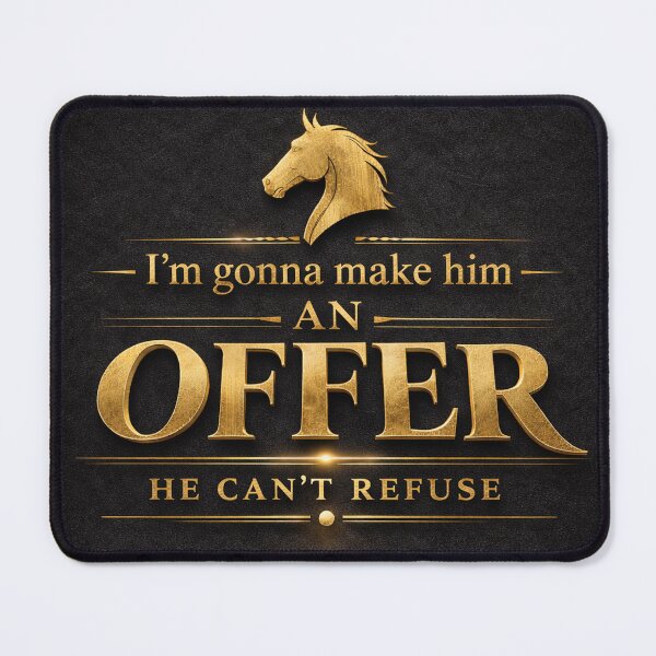 Item preview, Vintage Mafia Quote Typography – “I’m Gonna Make Him an Offer He Can’t Refuse” Gold Design designed and sold by MovieBuffs3000.