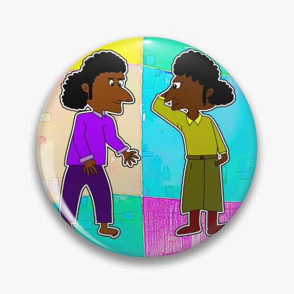 Item preview, "Twin Characters in Vibrant Abstract Background" designed and sold by nighttime1990.