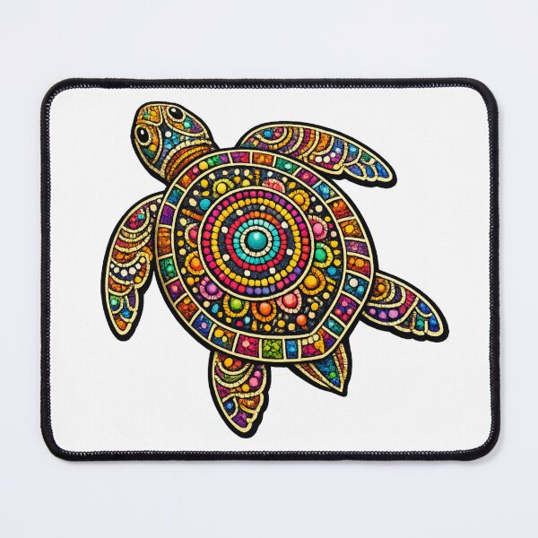 Item preview, Colorful Ocean Turtle Dot Art – Tribal Mandala Sea Life Design designed and sold by ArcticFoxStudio.