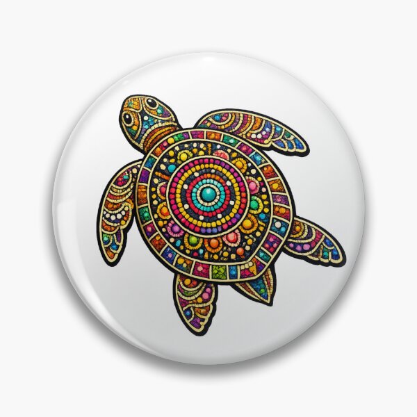 Item preview, Colorful Ocean Turtle Dot Art – Tribal Mandala Sea Life Design designed and sold by ArcticFoxStudio.