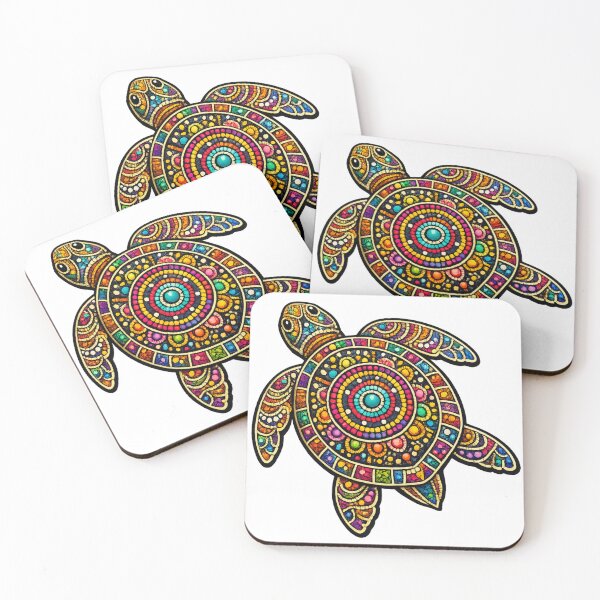 Item preview, Colorful Ocean Turtle Dot Art – Tribal Mandala Sea Life Design designed and sold by ArcticFoxStudio.