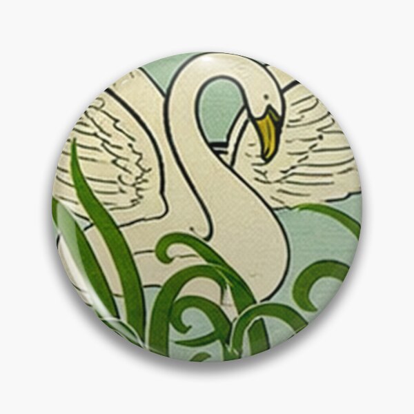Item preview, Art Nouveau Swan Pattern – Vintage Botanical Swan Seamless Design, Elegant Green Nature Wallpaper, Cottagecore Aesthetic Pattern designed and sold by EmiliaBassano.