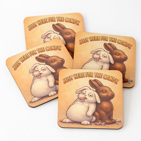 Item preview, Just Here for the Candy – Tired Easter Bunny Meme Tee designed and sold by DPSz.