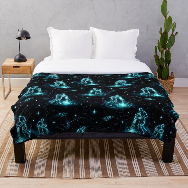 Item preview, Aquarius Neon Water Bearer Zodiac Pattern designed and sold by QuantumOasis.