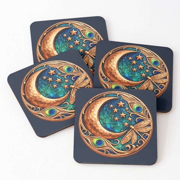 Item preview, Celestial Dragonfly & Moonlit Peacock Medallion designed and sold by LunarStillCo.