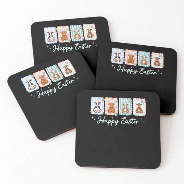 Item preview, Highland Cow Happy Easter Day Cute Bunny Heifer Cow Stamp designed and sold by Boutkimaewab.