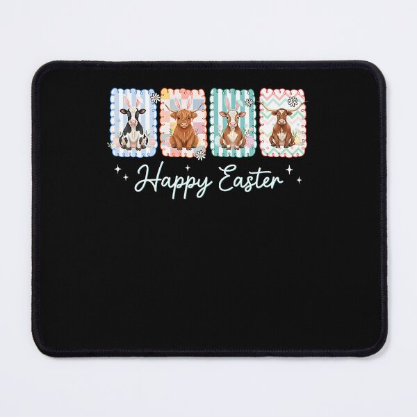 Item preview, Highland Cow Happy Easter Day Cute Bunny Heifer Cow Stamp designed and sold by Boutkimaewab.