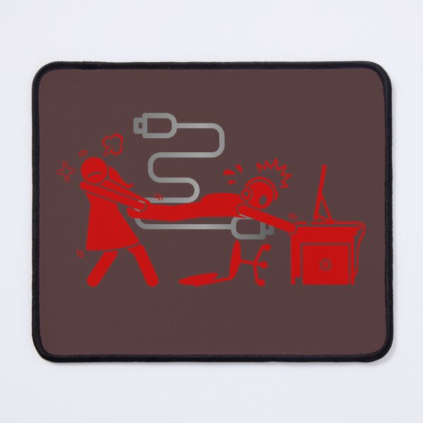 Item preview, Girlfriend Pulling Gamer from Computer - Wordless Funny Illustration. designed and sold by LunaPrintCo.