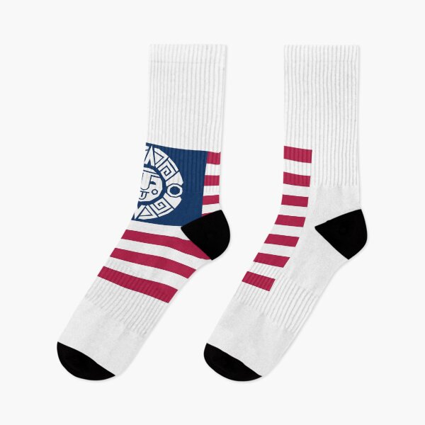 Item preview, USA Flag Aztec Calendar Crossover Mexican Heritage designed and sold by the Zarock Shop.