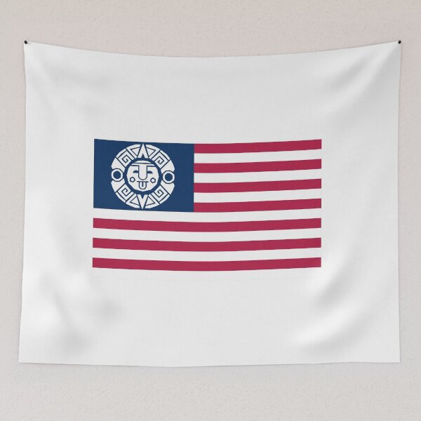 Item preview, USA Flag Aztec Calendar Crossover Mexican Heritage designed and sold by the Zarock Shop.