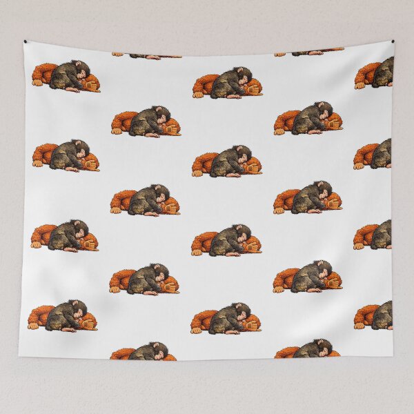 Item preview, Cute Punch Baby Monkey Sleeping On His Orangutan Plushie | Cute Macaque   designed and sold by t-patterns.