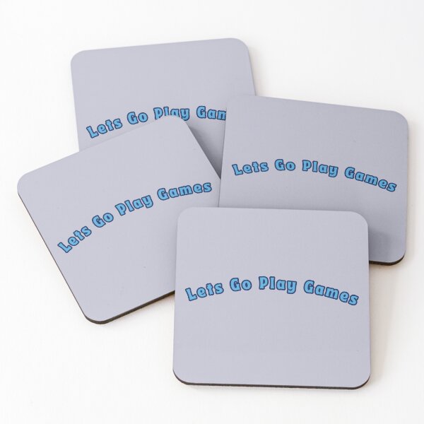 Item preview, Lets Go Play Games Blue Text Stickers Prints Posters Wall Art Magnet Home Coffee Cup Decoration TShirt Stationary Notebook Magnet Hat Kitchen Work School Office Redbubble Shop designed and sold by Saritas Boutique Shop.