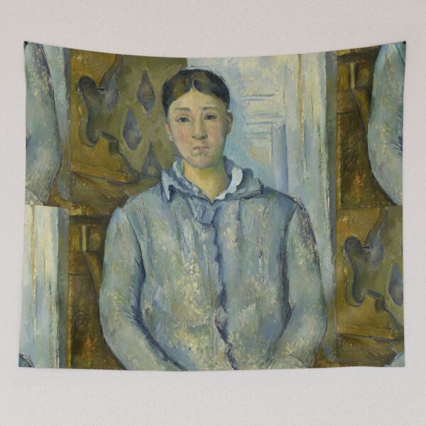 Item preview, Madame Cezanne in Blue by Paul Cézanne: Post Impressionist Portrait Print designed and sold by artofuniverse.