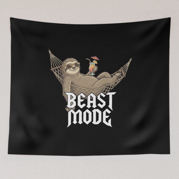 Item preview, Funny Beast Mode Chill Sloth Relaxing Hammock designed and sold by k3rstman1.