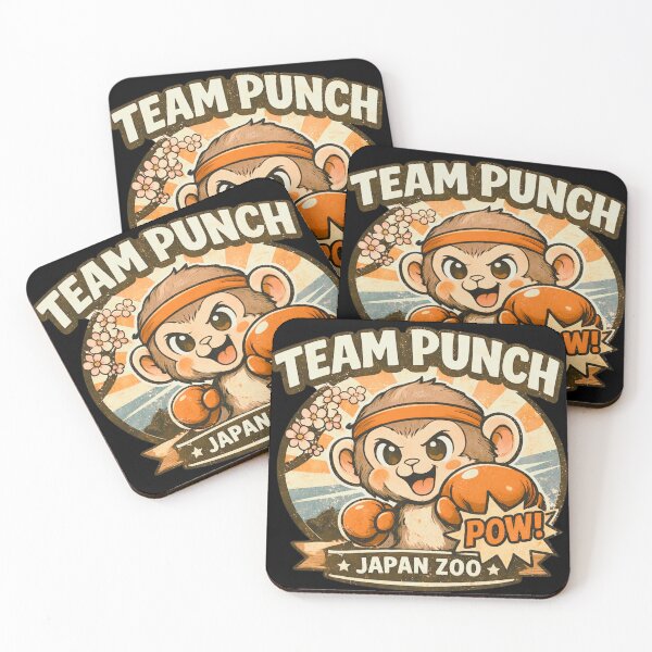 Item preview, Team Punch Cute Baby Monkey Retro Vintage Cartoon designed and sold by NicheBloom.
