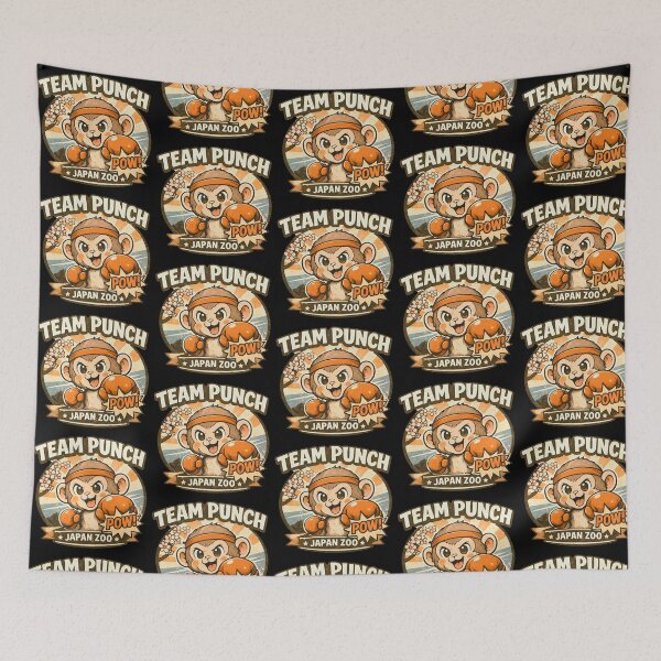 Item preview, Team Punch Cute Baby Monkey Retro Vintage Cartoon designed and sold by NicheBloom.