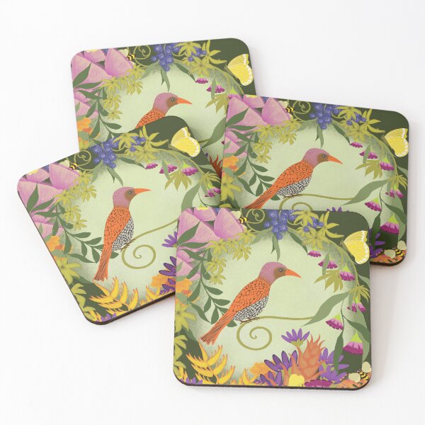 Item preview, Hornbill’s Secret Garden Lush Tropical Flora and Fauna designed and sold by phatlizzardart.