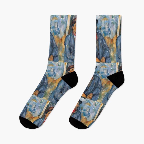 Item preview, Man in a Blue Smock by Paul Cézanne: Post Impressionist Portrait Print designed and sold by artofuniverse.