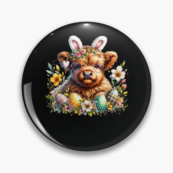 Item preview, Highland Cow Easter Bunny Moo Basket Egg Floral Women Girls designed and sold by Boutkimaewab.