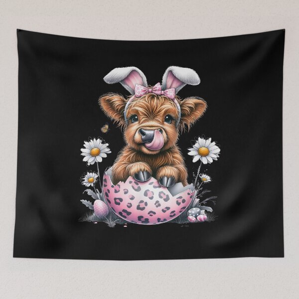 Item preview, Funny Cow Easter Rabbit Cute Highland Cows Lover Easter Day designed and sold by Boutkimaewab.