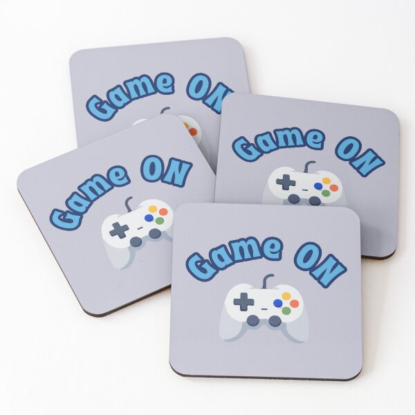 Item preview, Game On Blue Text Video Games Stickers Prints Posters Wall Art Magnet Home Coffee Cup Decoration TShirt Stationary Notebook Magnet Hat Kitchen Work School Office Redbubble Shop designed and sold by Saritas Boutique Shop.