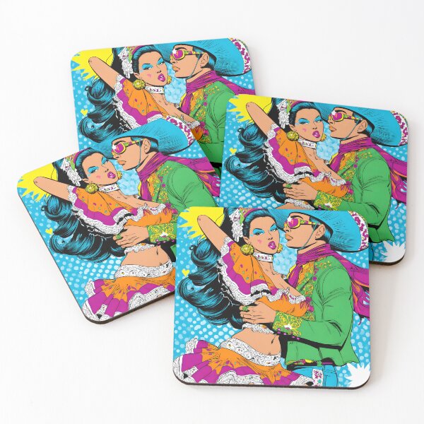 Item preview, Vibrant Couple in Colorful Mexican Attire designed and sold by Artessie.