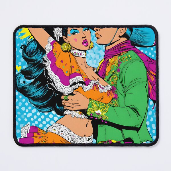 Item preview, Vibrant Couple in Colorful Mexican Attire designed and sold by Artessie.