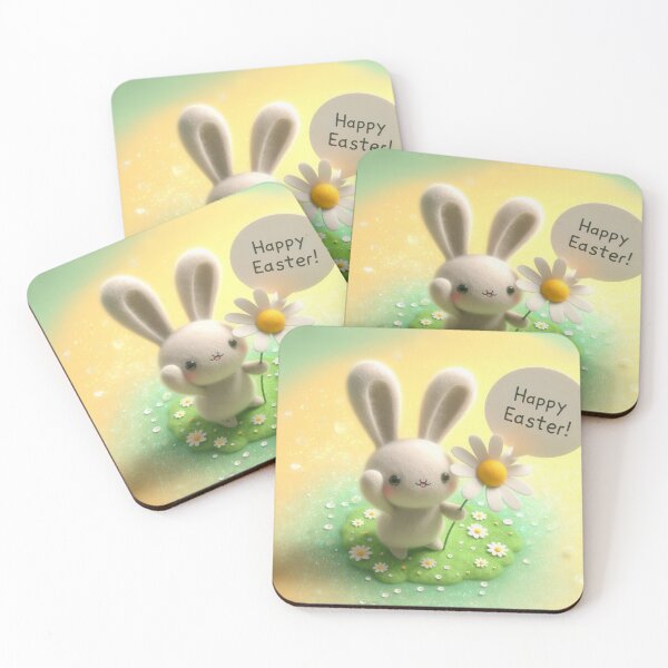 Item preview, 3D easter rabbit standing on grass with egg for happy holiday Poster designed and sold by ideandesign.