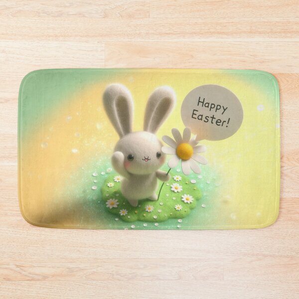 Item preview, 3D easter rabbit standing on grass with egg for happy holiday Poster designed and sold by ideandesign.