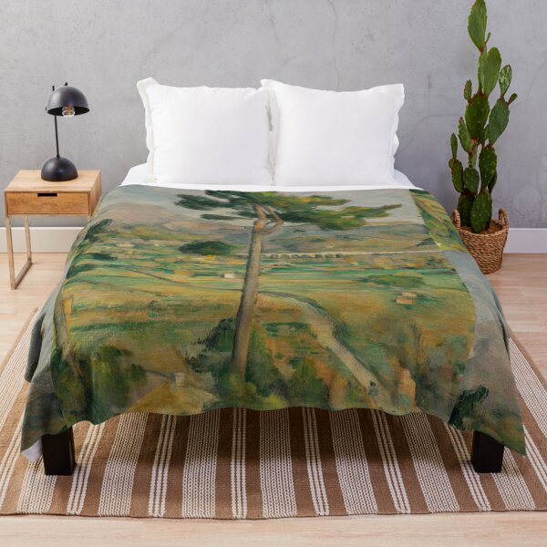 Aperçu de l'œuvre La montagne Sainte-Victoire et le viaduc de Paul Cézanne : Affiche de paysage serein créée et vendue par artofuniverse.