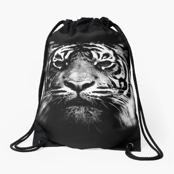 Illustrated Tiger Drawstring Bag