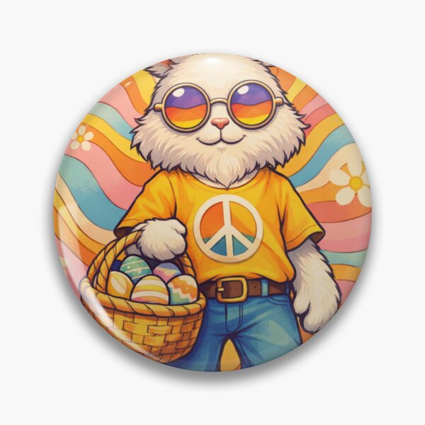 Item preview, Groovy Hippie Easter Bunny – Psychedelic 70s Rabbit designed and sold by DPSz.