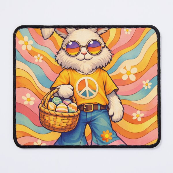 Item preview, Groovy Hippie Easter Bunny – Psychedelic 70s Rabbit designed and sold by DPSz.