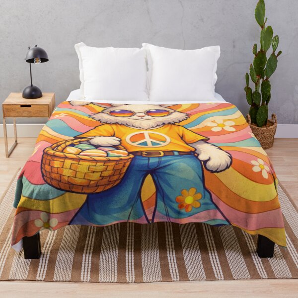 Item preview, Groovy Hippie Easter Bunny – Psychedelic 70s Rabbit designed and sold by DPSz.