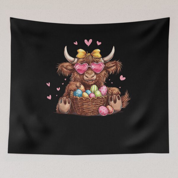 Item preview, Easter Day Highland Cow Heifer Basket Bunny Teens Girls Kids designed and sold by Boutkimaewab.