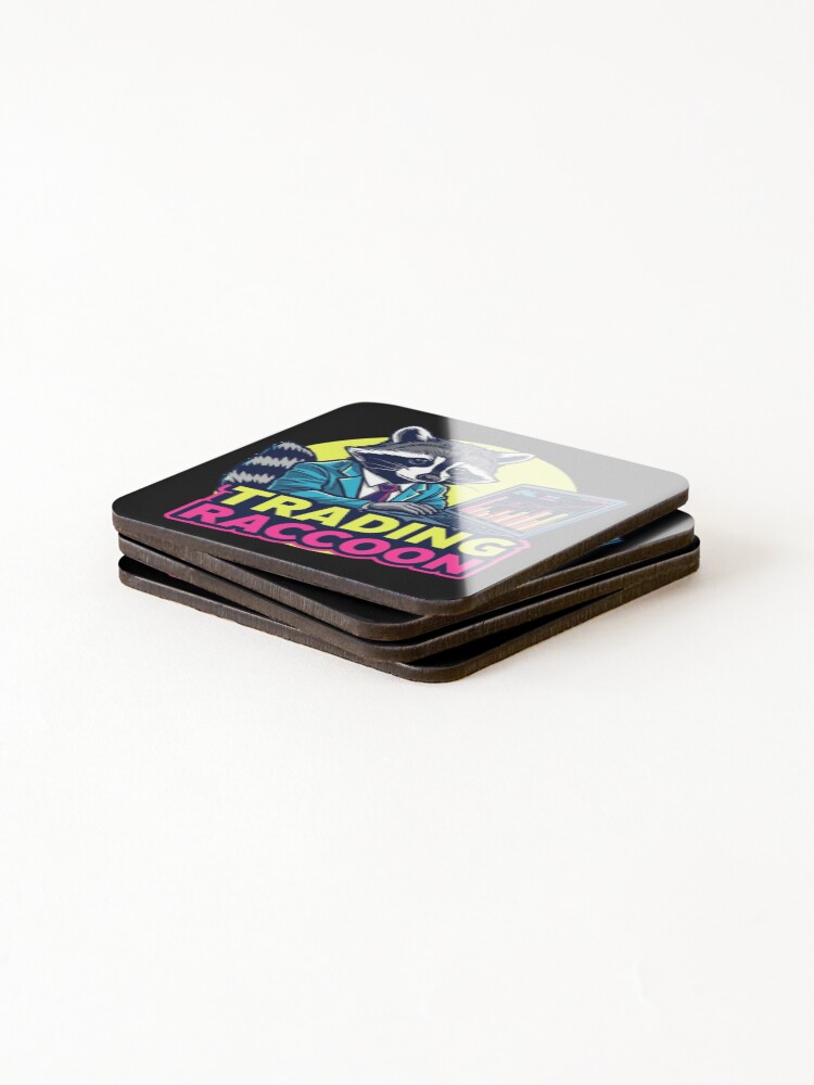 Thumbnail 4 of 5, Coasters (Set of 4), Trading Raccoon designed and sold by KapiPrint.