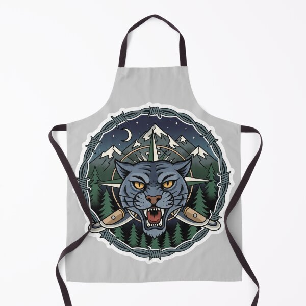 Item preview, Traditional Panther Mountain Tattoo Sticker Wilderness Adventure Art designed and sold by TshirtAlles .