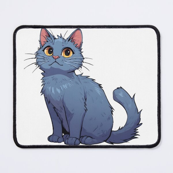 Item preview, Cute Russian Blue Cat Cartoon Big Eye Kitty designed and sold by Karolina’s Cozy Creations.