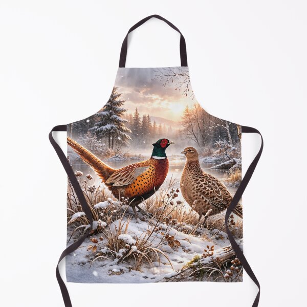 Item preview, Winter Pheasants in Forest – Wildlife Nature Art Print designed and sold by TammyHunterArt.