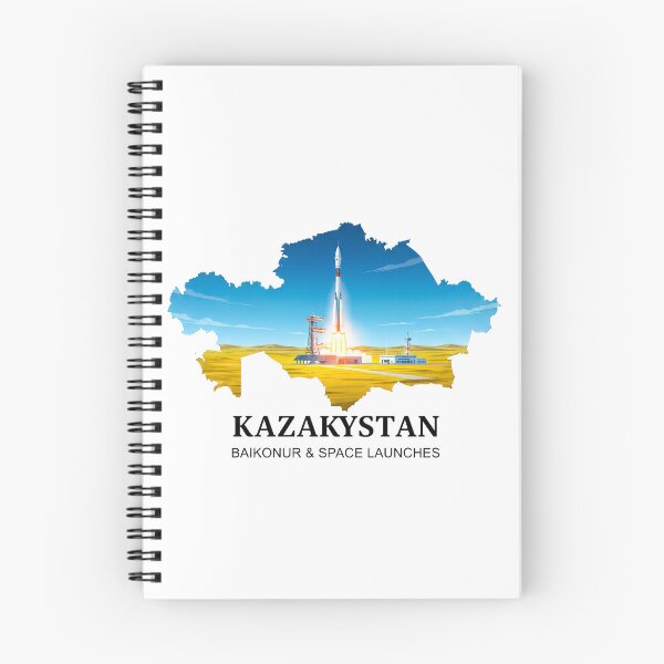 Item preview, Kazakhstan Map Baikonur Cosmodrome Space Launch Art designed and sold by AbulailArt.