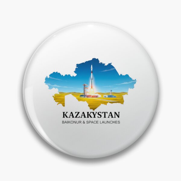 Item preview, Kazakhstan Map Baikonur Cosmodrome Space Launch Art designed and sold by AbulailArt.