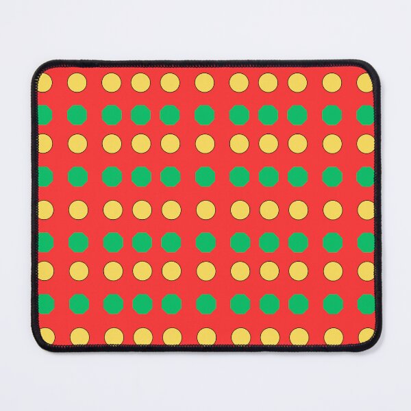 Item preview, Yellow Circles and Green Octagons on Red background pattern designed and sold by fev-rocks.