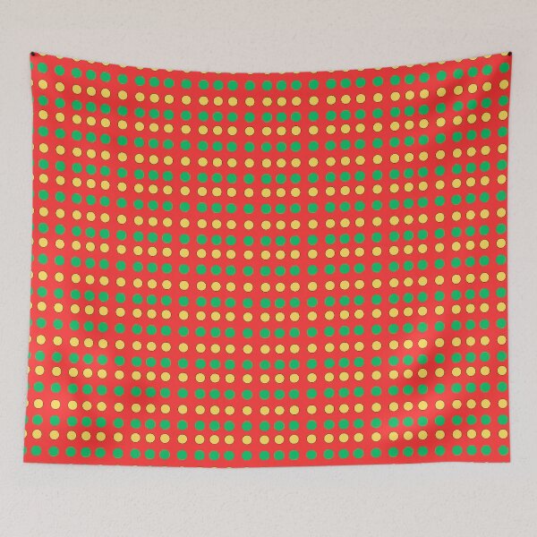 Item preview, Yellow Circles and Green Octagons on Red background pattern designed and sold by fev-rocks.