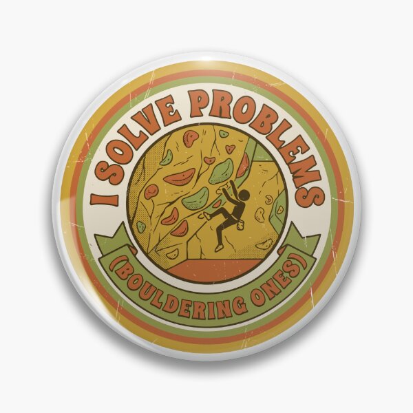 Item preview, I Solve Problems (Bouldering Ones) - Retro Climbing Pun Sticker designed and sold by StylePrint..