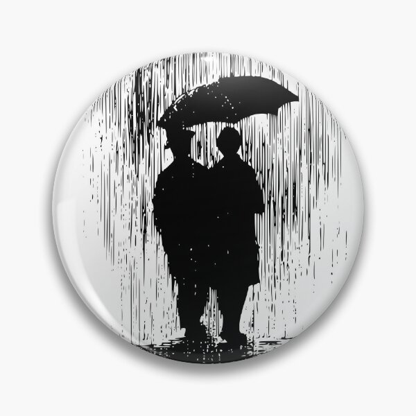 Item preview, Couple Walking in Rain – Minimal Romantic Silhouette designed and sold by WayOutWorks.