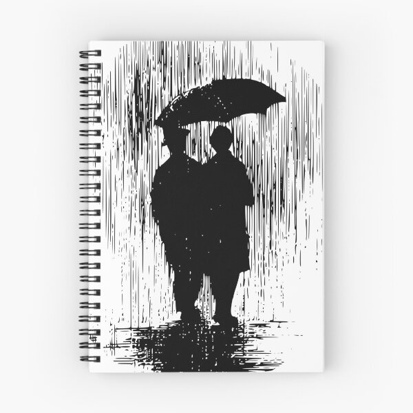 Item preview, Couple Walking in Rain – Minimal Romantic Silhouette designed and sold by WayOutWorks.